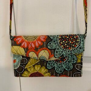 Vera Bradley Flower Shower Tri Fold Wallet With Strap Wristlet